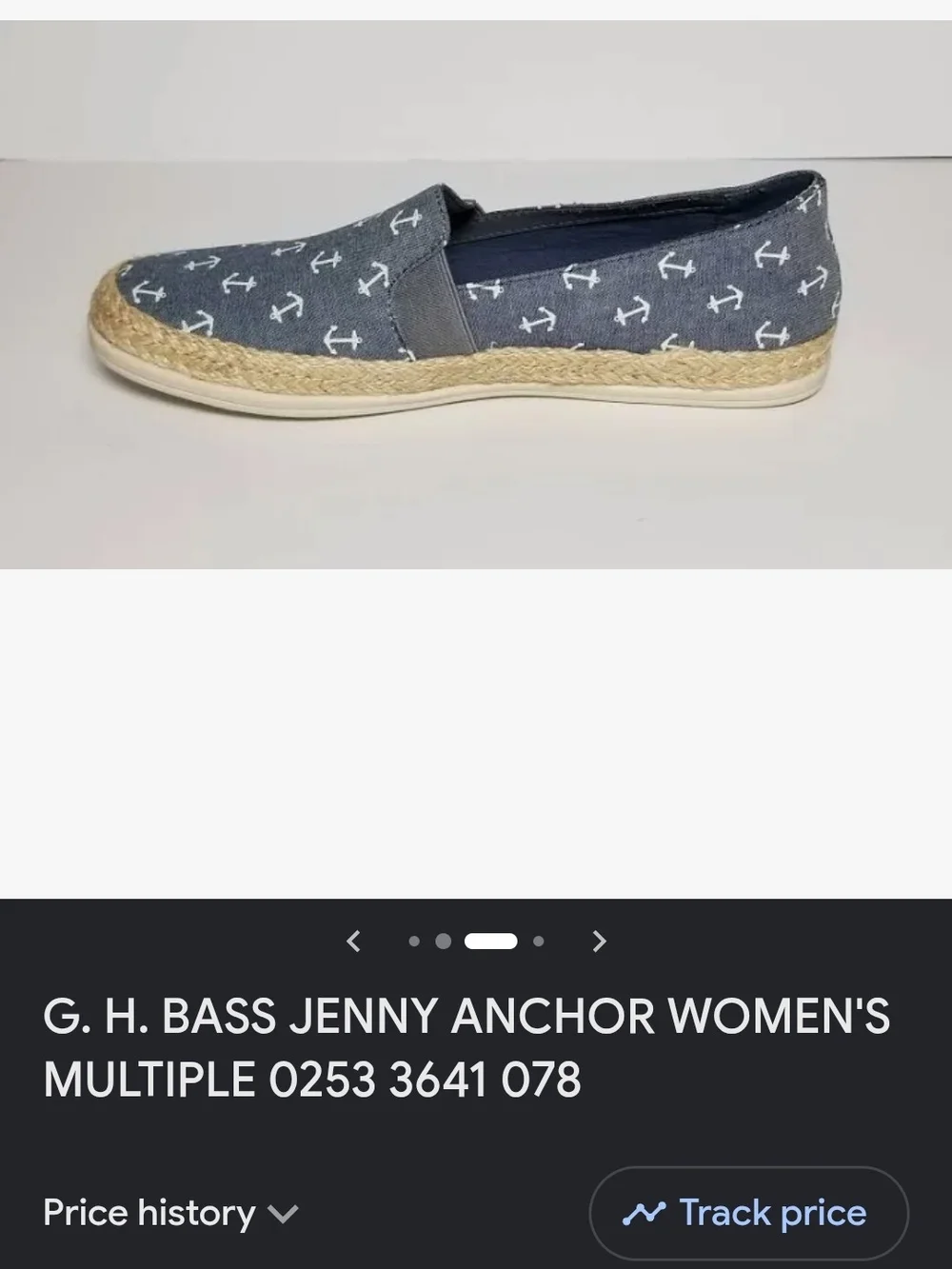 G.H. Bass & Co. Women's Multicolor Anchor Espadrilles Slip-Ons Size 9.5